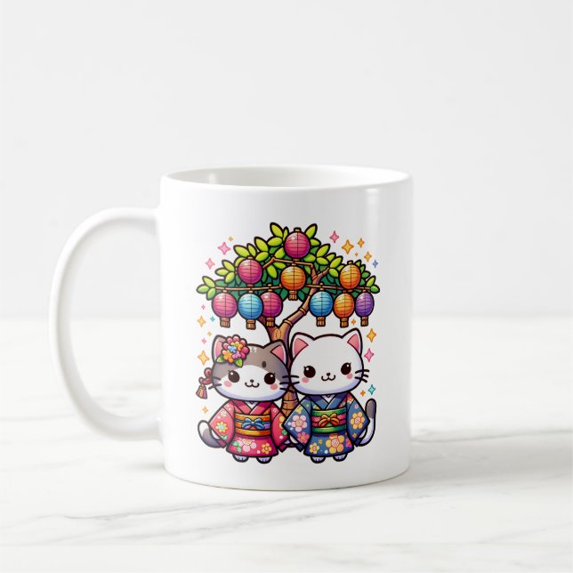Mug Tanabata Kittens à Kimonos (Gauche)