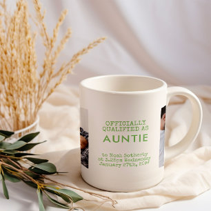 Mug Tante 2 photos de bébé personnalisées et statistiq