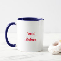 Tante Cadeaux Nom personnalisé Rouge Bleu Blanc Mo