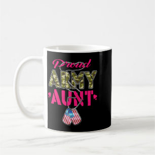 Mug Tante de l'armée fière Camouflage Drapeau Dog Tags