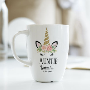 Mug Tante de licorne lunatique, faire-part de grossess