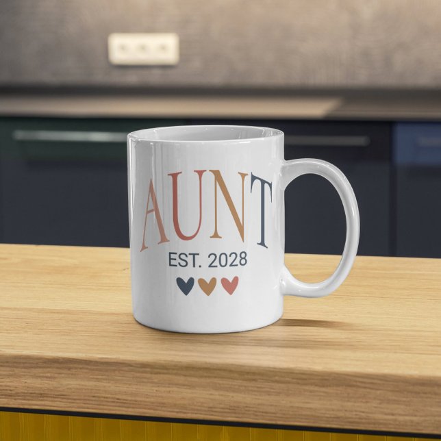Mug Tante de saute personnalisée, Cadeau de la tante C (aunt mug, boho aunt mug, personalized aunt mug, custom aunt mug, cool aunt gift, new aunt mug,)
