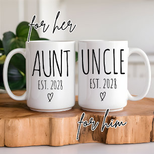 Mug Tante et oncle sur mesure, Faire-part bébé présent