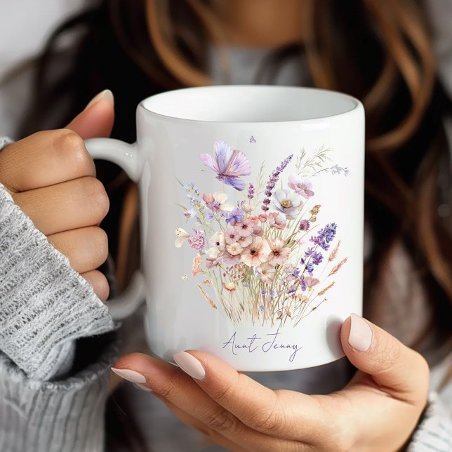 Mug Tante florale personnalisée (Créateur téléchargé)
