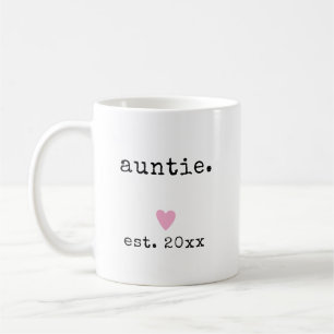 Mug Tante personnalisée année nouvelle cœur minimalist