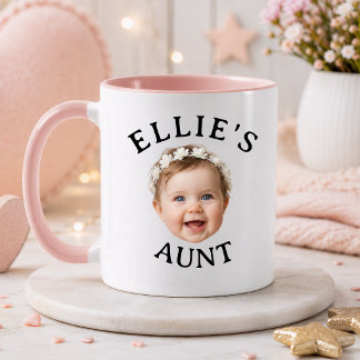 Mug Tante personnalisée avec visage de bébé cadeau pho