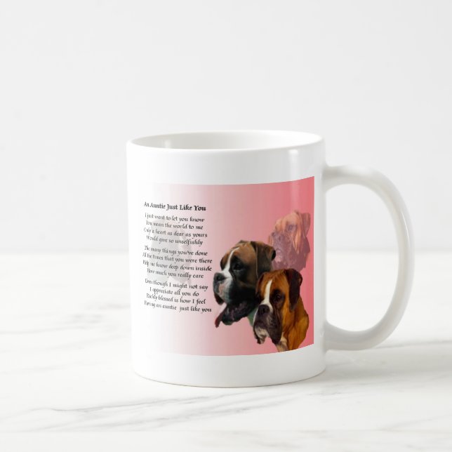 Mug Tante Poem - chien de boxeur (Droite)