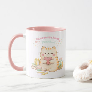 Mug Tante préférée Mignonne Kawaii Chat Chaton Rose Do