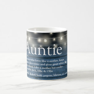 Mug Tante Tantine Définition Guirlande Lumineuse Bleu 