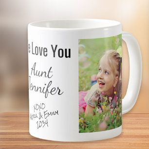 Mug Tante We Love You Personnalisé Photo Names