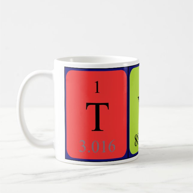 Mug Tapez la taille du nom de table périodique (Gauche)