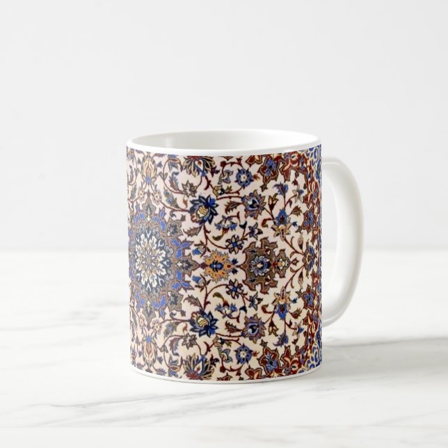 Mug Tapis bleu turc oriental antique Perse (Devant droit)