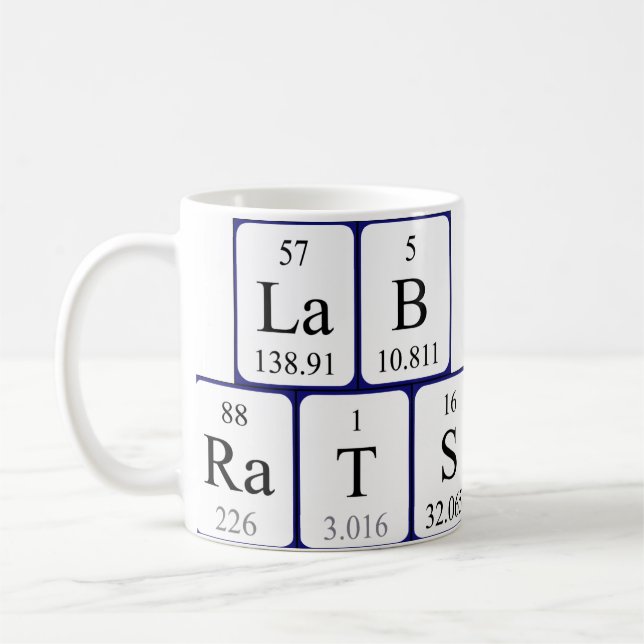 Mug Tapis de nom de table périodique Lab Rats (Gauche)