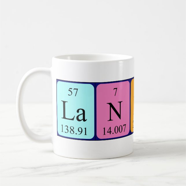 Mug Tapis de nom de table périodique Landon (Gauche)