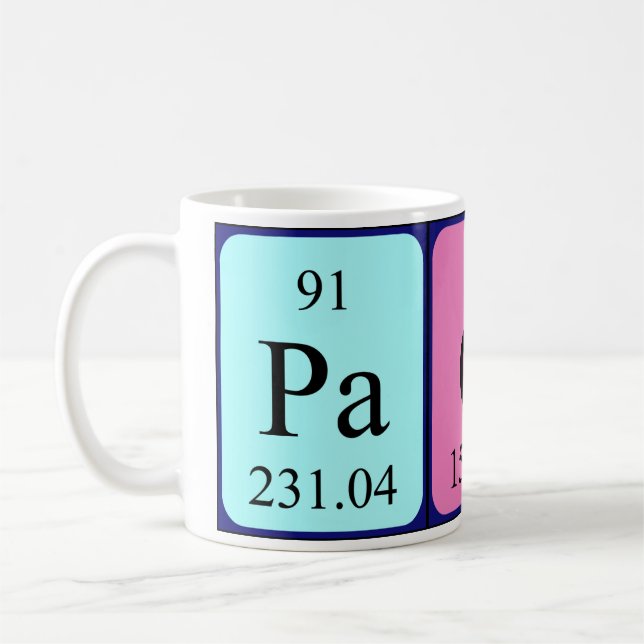 Mug Tapis de nom de table périodique Paola (Gauche)