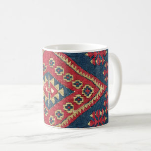 Mug Tapis Kilim Turc Rouge Bleu Antique