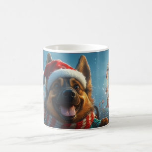 Mug Tapis roulant de Noël de chien de berger belge