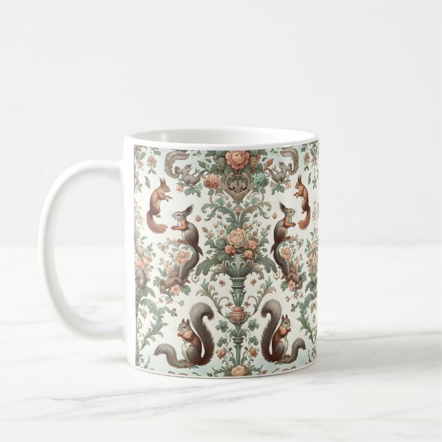 Mug Tapisserie d'écureuil de la forêt victorienne (Gauche)
