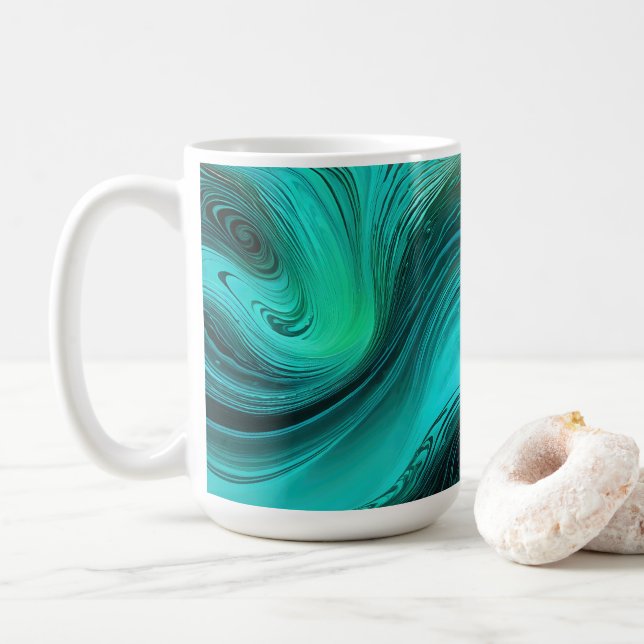 Mug "Tarifa" Bleu des vagues (Avec donut)