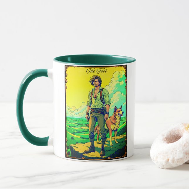 Mug Tarot Card Illustration, The Fool (Avec donut)