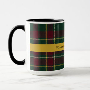 Mug Tartan à carreaux foncé personnalisé avec citation