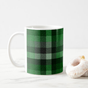 Mug Tartan à carreaux vert classique. 