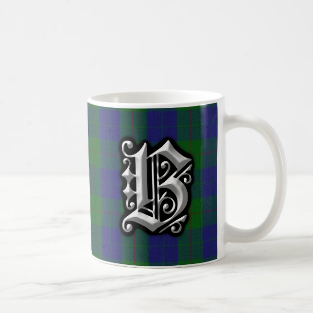 Mug Tartan de chasse de monogramme de la lettre B de (Droite)