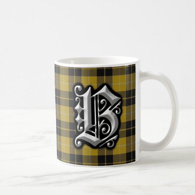 Mug Tartan de robe de monogramme de la lettre B de (Droite)