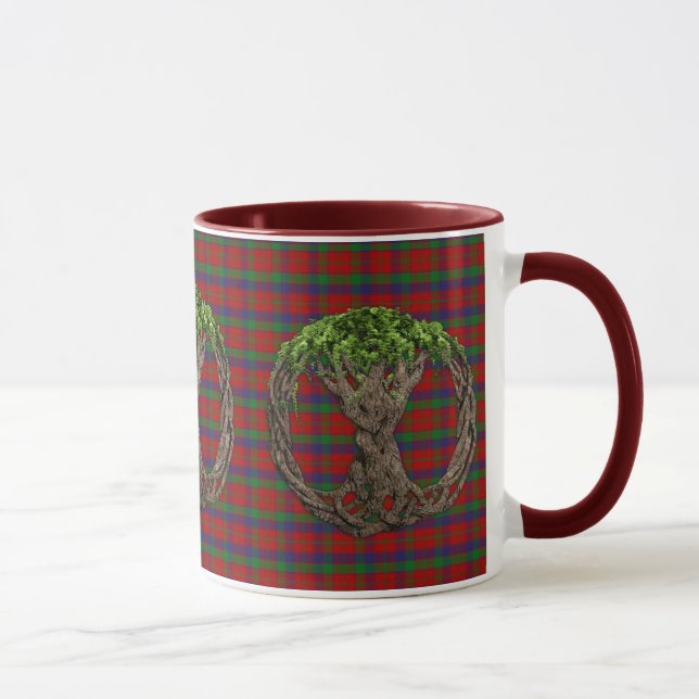 Mug Tartan de Robertson de clan et arbre de la vie (Droite)