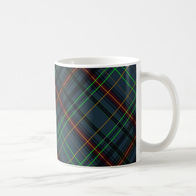Mug Tartan en bleu, orange, vert... (Droite)