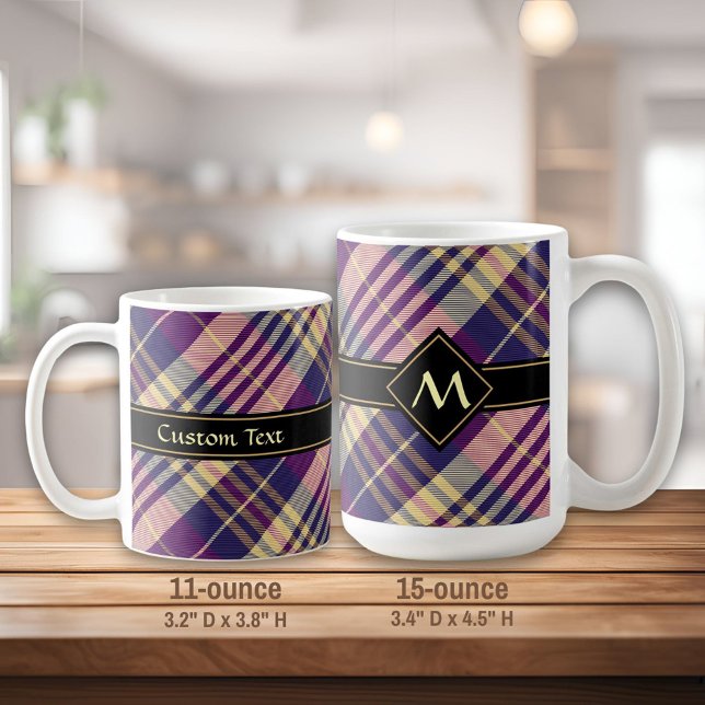 Mug Tartan mauve, or et bleu (Créateur téléchargé)