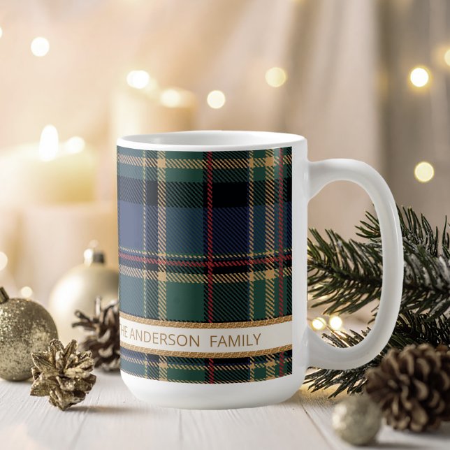 Mug Tartan Merry Christmas Gold Frame ID1141B (Créateur téléchargé)