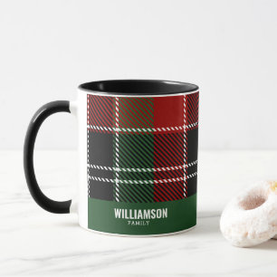 Mug Tartan Plaid Scottish Motif Custom Nom de famille