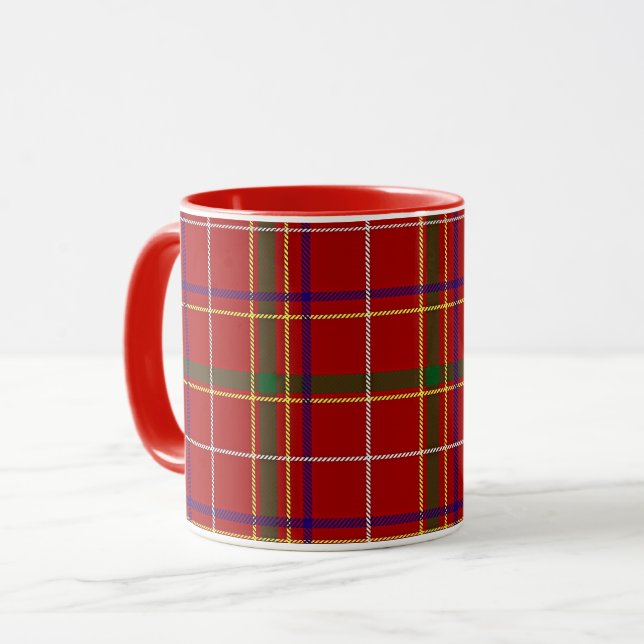 Mug Tartan rouge coloré (Devant gauche)