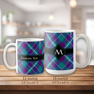 Mug Tartan vert de mer, violet et bleu