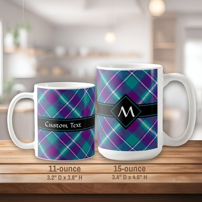 Mug Tartan vert de mer, violet et bleu (Créateur téléchargé)