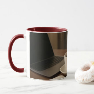 Mug "Tasse Café & Clics – Vapeur, Achats et Ordinateur