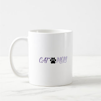 Mug Tasse Empreinte de Patte de Chat Maman Violet