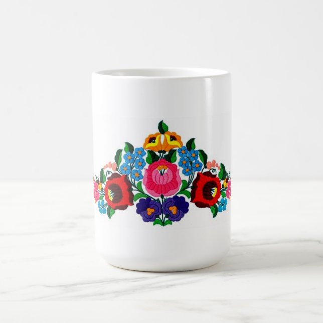 Mug tasse, Hongrois, broderie, kalocsai (Centre)