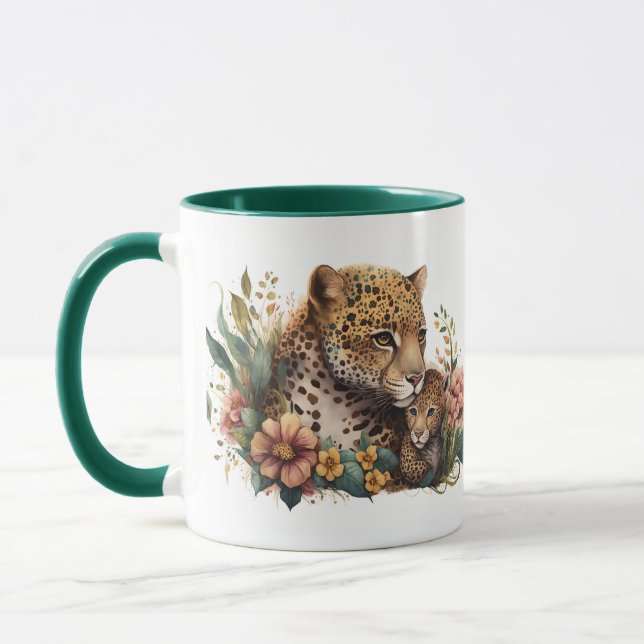 Mug Tasse Maman Guépard et Petit (Gauche)