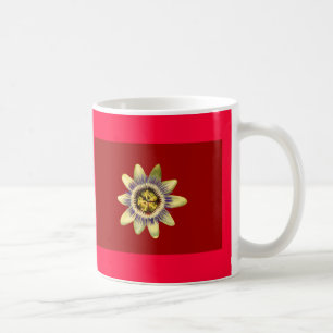 Mug Tasse, PASSION_FLOWER, bkgrnd rouge dar