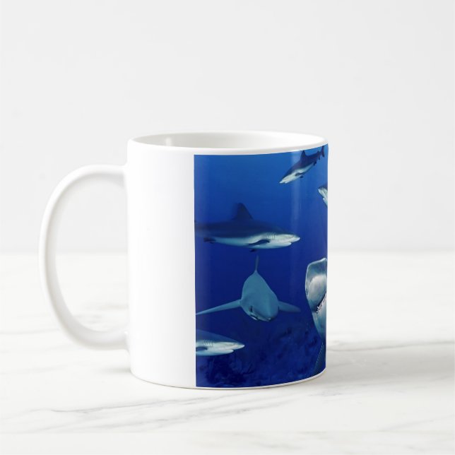 Mug Tasse-Requins en céramique de café (Gauche)
