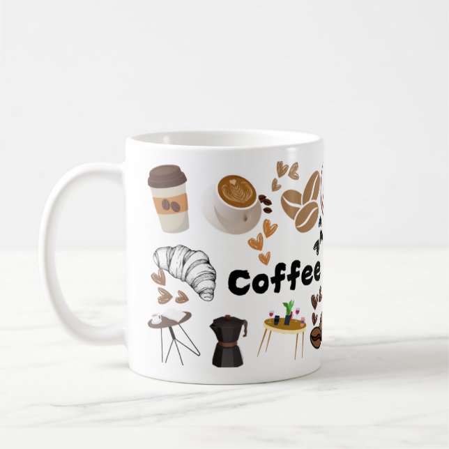 Mug tasse, tasse, café design café est mon amour (Gauche)