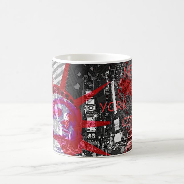 mug tasse usa new york statue liberté rouge noir (Centre)