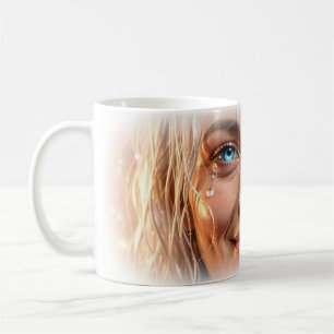 Mug Tasses Larmes aux Yeux Bleus d'Espoir et d'Art