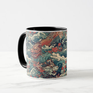 Mug Tatouage Japonais Art Dragons Jumeaux