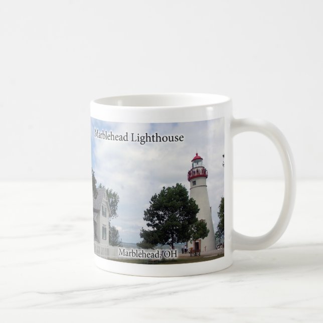 Mug Taupe du phare de Marblehead (Droite)