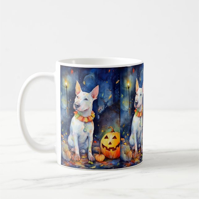 Mug Taureau d'Halloween avec la peur Citrouille (Gauche)