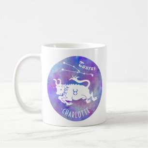 Mug Taurus Bull Constellation Étoiles Nom Anniversair