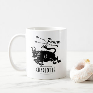Mug Taurus Bull Constellation Nom personnalisé Annive